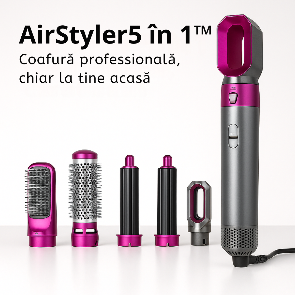 AirStyler™ 5 în 1 – Coafare rapidă, volum și strălucire în fiecare zi!